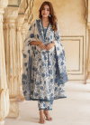 White Colour Rayon Printed Kurti With Pant Dupatta Wholesale Market In Surat Aaradhna 2039
